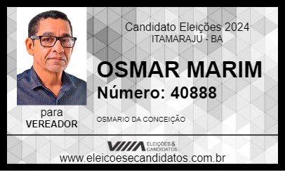 Candidato OSMAR MARIM 2024 - ITAMARAJU - Eleições