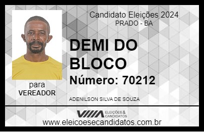 Candidato DEMI DO BLOCO 2024 - PRADO - Eleições