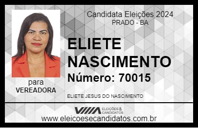 Candidato ELIETE NASCIMENTO 2024 - PRADO - Eleições