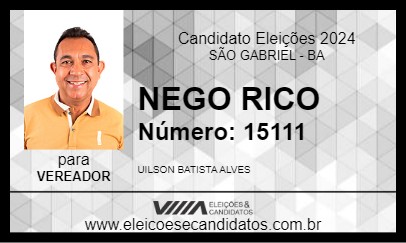 Candidato NEGO RICO 2024 - SÃO GABRIEL - Eleições