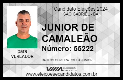 Candidato JUNIOR DE CAMALEÃO 2024 - SÃO GABRIEL - Eleições