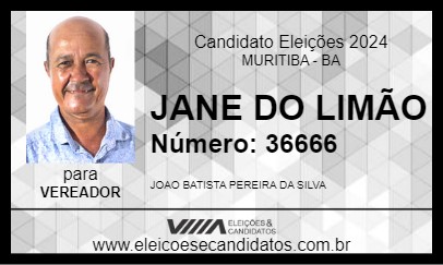 Candidato JANE DO LIMÃO 2024 - MURITIBA - Eleições