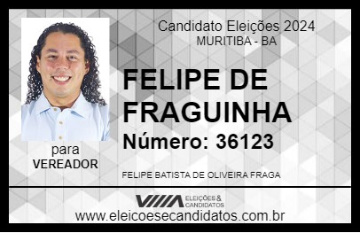 Candidato FELIPE DE FRAGUINHA 2024 - MURITIBA - Eleições