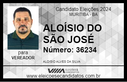 Candidato ALOÍSIO DO SÃO JOSÉ 2024 - MURITIBA - Eleições