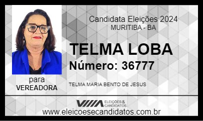 Candidato TELMA LOBA 2024 - MURITIBA - Eleições