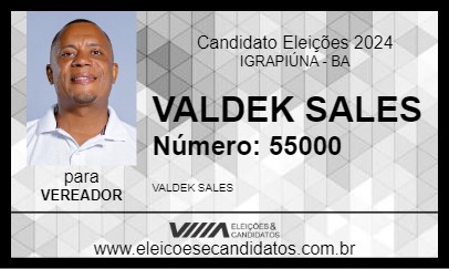 Candidato VALDEK SALES 2024 - IGRAPIÚNA - Eleições