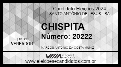 Candidato CHISPITA 2024 - SANTO ANTÔNIO DE JESUS - Eleições