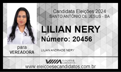 Candidato LILIAN NERY 2024 - SANTO ANTÔNIO DE JESUS - Eleições