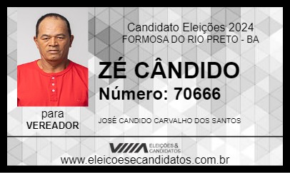 Candidato ZÉ CÂNDIDO 2024 - FORMOSA DO RIO PRETO - Eleições