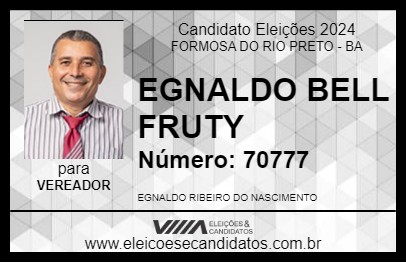 Candidato EGNALDO BELL FRUTY 2024 - FORMOSA DO RIO PRETO - Eleições