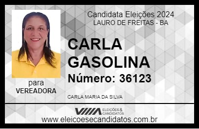 Candidato CARLA GASOLINA 2024 - LAURO DE FREITAS - Eleições