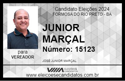 Candidato JUNIOR MARÇAL 2024 - FORMOSA DO RIO PRETO - Eleições