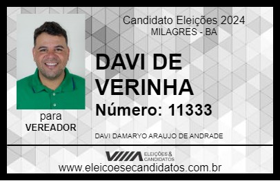 Candidato DAVI DE VERINHA 2024 - MILAGRES - Eleições