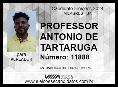 Candidato PROFESSOR ANTONIO DE TARTARUGA 2024 - MILAGRES - Eleições