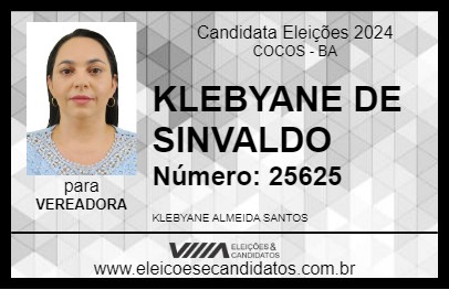 Candidato KLEBYANE DE SINVALDO 2024 - COCOS - Eleições