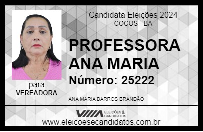 Candidato PROFESSORA ANA MARIA 2024 - COCOS - Eleições