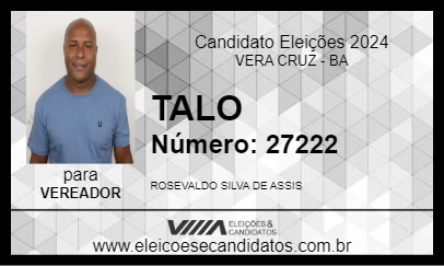 Candidato TALO 2024 - VERA CRUZ - Eleições