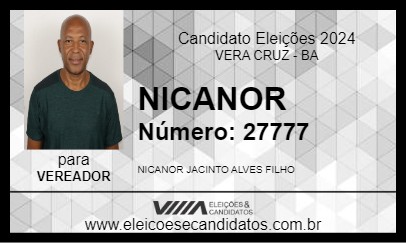 Candidato NICANOR  2024 - VERA CRUZ - Eleições