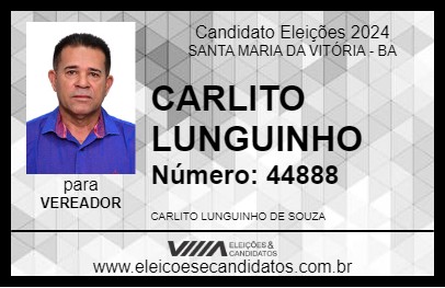 Candidato CARLITO LUNGUINHO 2024 - SANTA MARIA DA VITÓRIA - Eleições