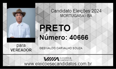 Candidato PRETO 2024 - MORTUGABA - Eleições