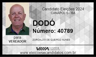 Candidato DODÓ 2024 - CANÁPOLIS - Eleições