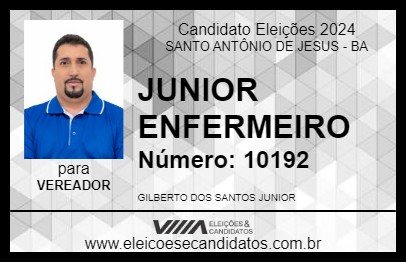 Candidato JUNIOR ENFERMEIRO 2024 - SANTO ANTÔNIO DE JESUS - Eleições