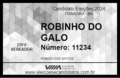 Candidato ROBINHO DO GALO 2024 - ITANAGRA - Eleições