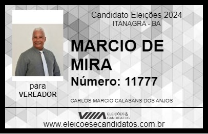 Candidato MARCIO DE MIRA 2024 - ITANAGRA - Eleições