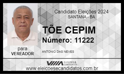 Candidato TÕE CEPIM 2024 - SANTANA - Eleições