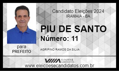 Candidato PIU DE SANTO 2024 - IRAMAIA - Eleições