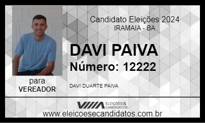 Candidato DAVI PAIVA 2024 - IRAMAIA - Eleições