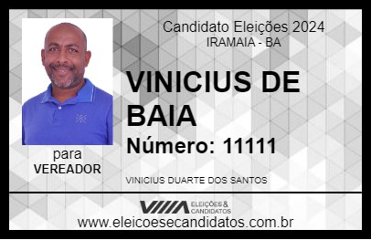 Candidato VINICIUS DE BAIA 2024 - IRAMAIA - Eleições