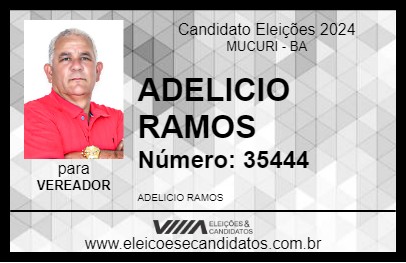 Candidato ADELICIO RAMOS 2024 - MUCURI - Eleições