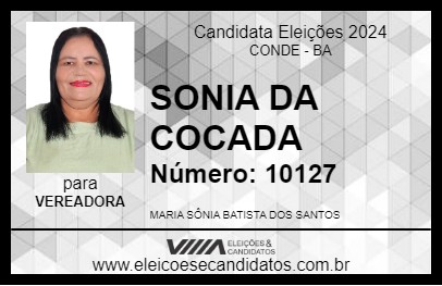 Candidato SONIA DA COCADA 2024 - CONDE - Eleições