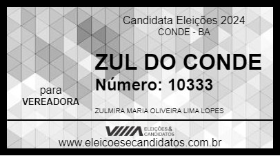 Candidato ZUL DO CONDE 2024 - CONDE - Eleições