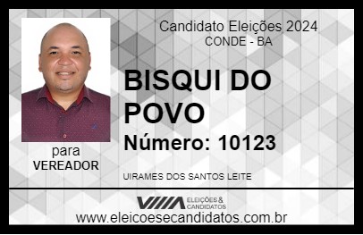 Candidato BISQUI DO POVO 2024 - CONDE - Eleições