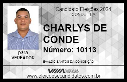 Candidato CHARLYS DE CONDE 2024 - CONDE - Eleições