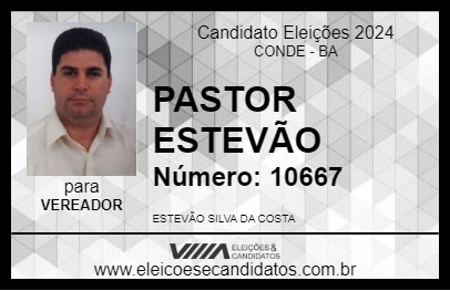 Candidato PASTOR ESTEVÃO 2024 - CONDE - Eleições