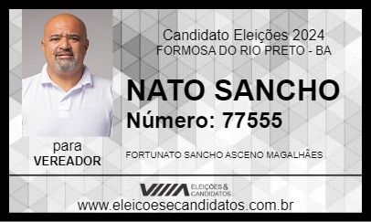 Candidato NATO SANCHO 2024 - FORMOSA DO RIO PRETO - Eleições