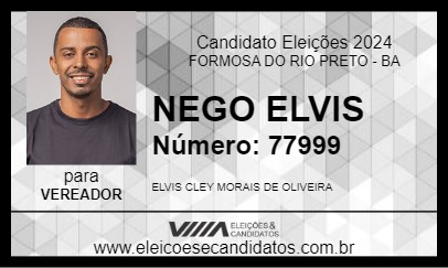 Candidato NEGO ELVIS 2024 - FORMOSA DO RIO PRETO - Eleições