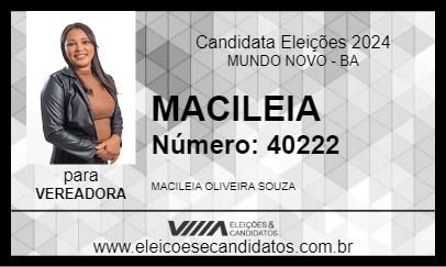 Candidato MACILEIA 2024 - MUNDO NOVO - Eleições