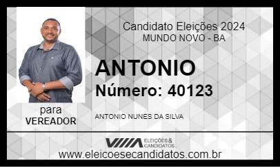 Candidato ANTÔNIO NUNES 2024 - MUNDO NOVO - Eleições