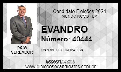 Candidato EVANDRO 2024 - MUNDO NOVO - Eleições