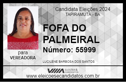 Candidato FOFA DO PALMEIRAL 2024 - TAPIRAMUTÁ - Eleições