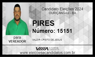 Candidato PIRES 2024 - OURIÇANGAS - Eleições