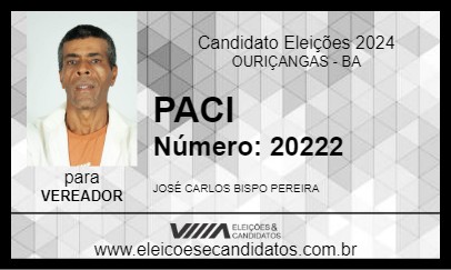 Candidato PACI 2024 - OURIÇANGAS - Eleições