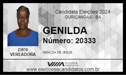 Candidato GENILDA 2024 - OURIÇANGAS - Eleições