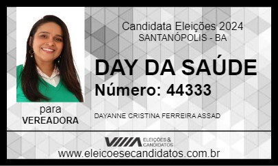 Candidato DAY DA SAÚDE 2024 - SANTANÓPOLIS - Eleições