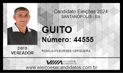 Candidato GUITO 2024 - SANTANÓPOLIS - Eleições