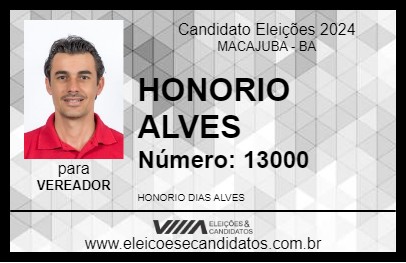 Candidato HONORIO ALVES 2024 - MACAJUBA - Eleições